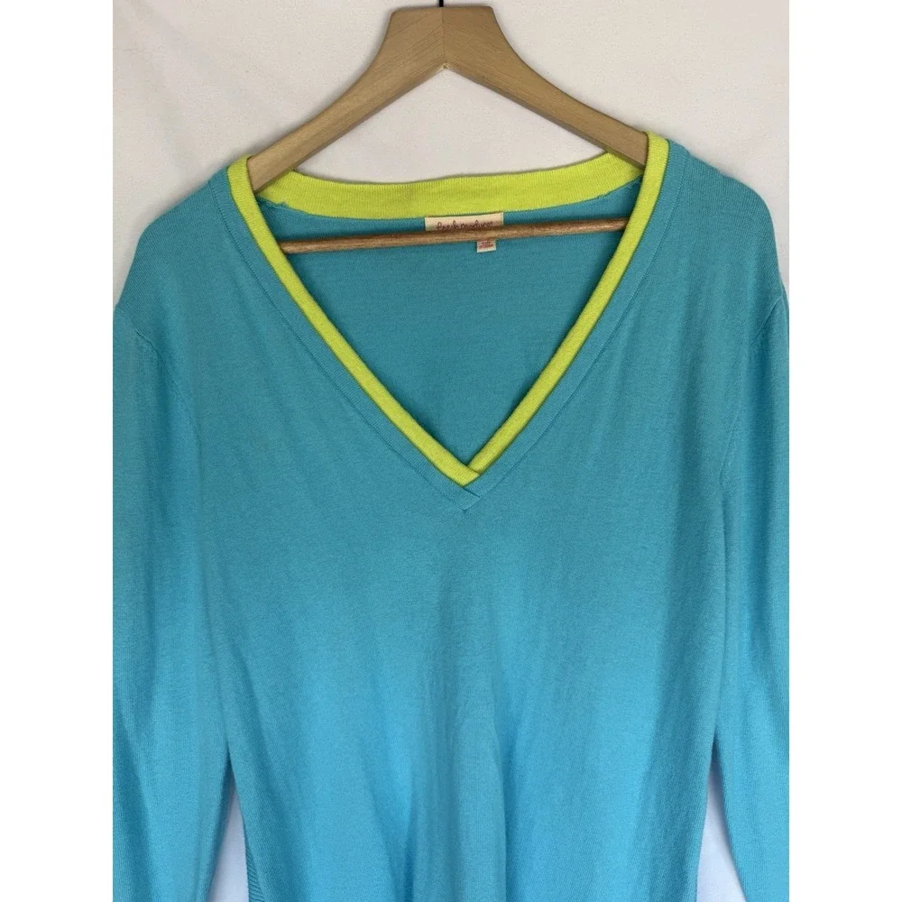 Lot 2 Fresh Produce Womens V Neck Tunic Sweater Size L Casual Comfort Lightweigh - Picture 4 of 16